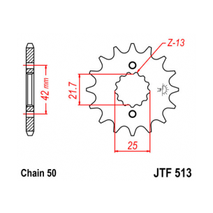JTF513.14 Звезда ведущая 14 зубов, аналог AFAM 28400-14