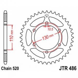 JTR486.42 Звезда задняя 42 зуба