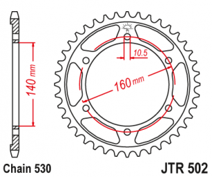 JTR502.44 Звезда задняя 44 зуба